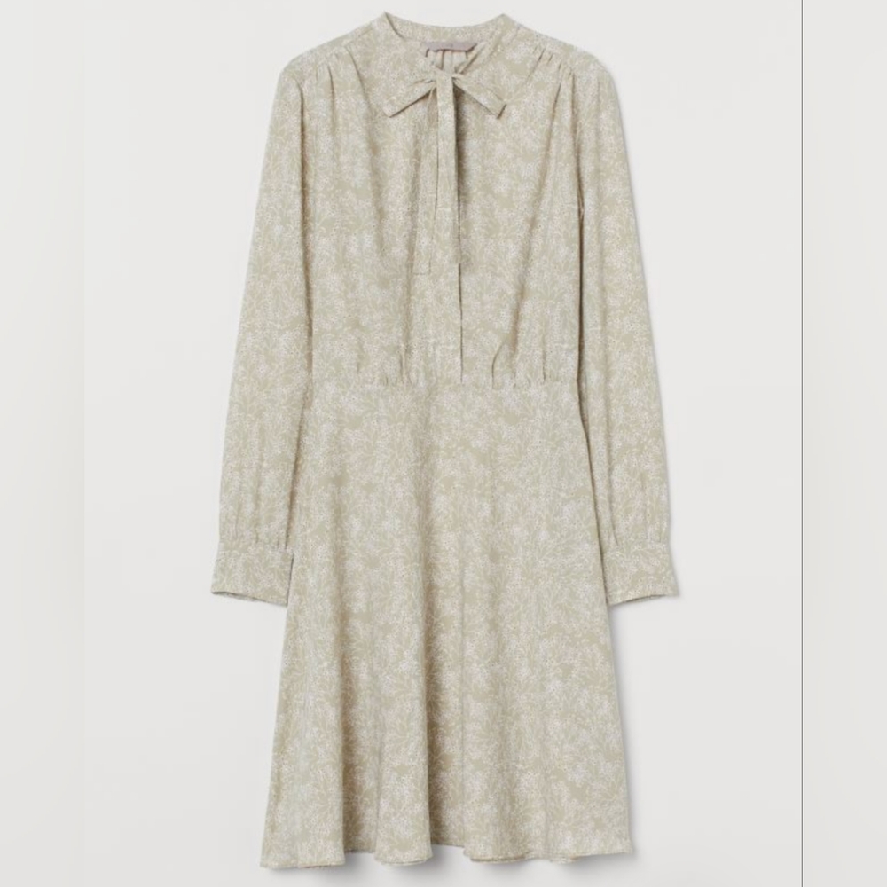 H&M Long Sleeve Midi Flower Print Dress XS